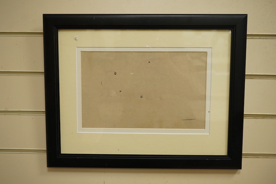 Modern British, Abstract composition, fish, unsigned, 19 x 29cm. Condition - colours appear muted
